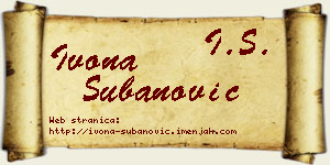 Ivona Subanović vizit kartica